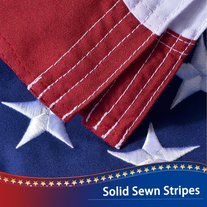 VORENUS American Flag for Outside 4x6 FT, Deluxe Heavy Duty Spun Polyster, TearProof and Waterproof Super Tough Series, All Weather High Wind USA US Flag with Embroidered Stars, Sewn Stripes, Brass Grommets - Image 5